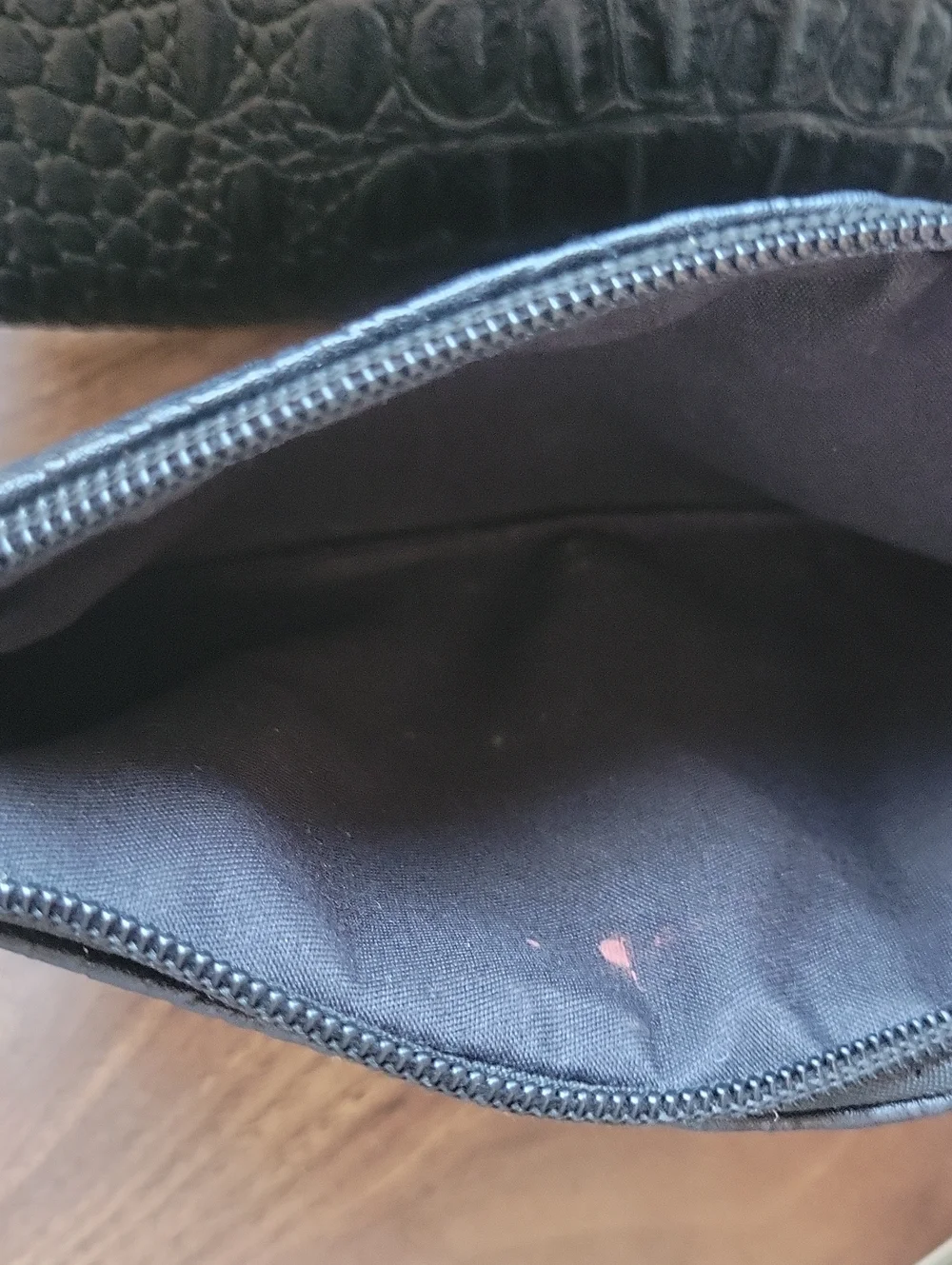 Black Croc-Embossed Cosmetic Bag Set